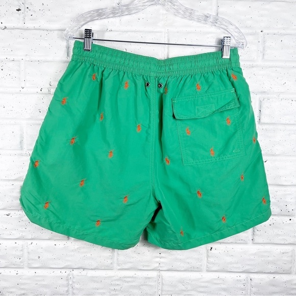 POLO Green Swim Trunks with Orange logo - Picture 6 of 8